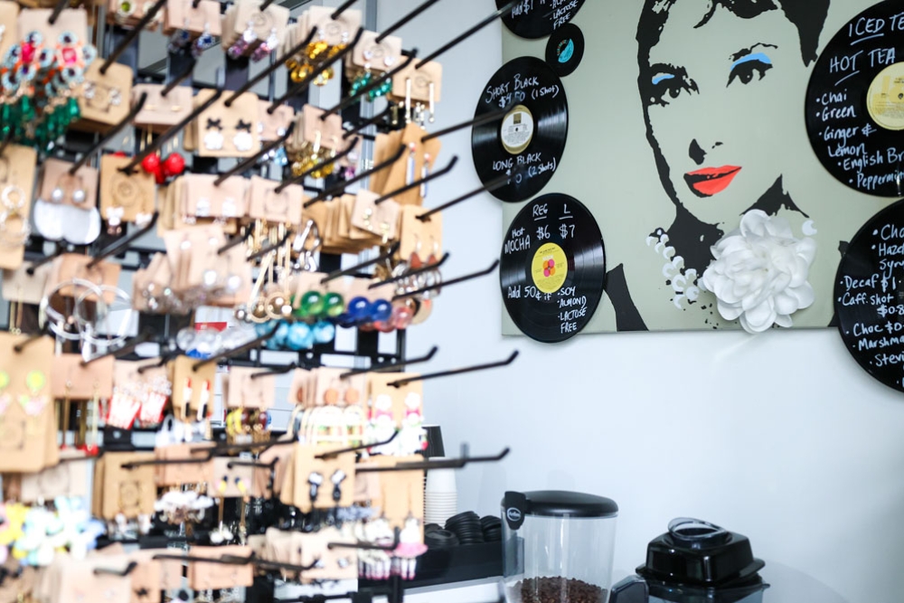 Jewellery for sale on display at Outside The Box, New Farm 