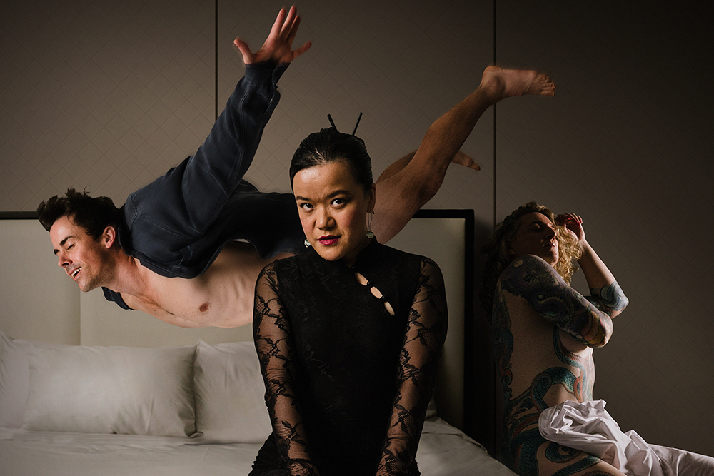 3 performers in bed Melt Festival 