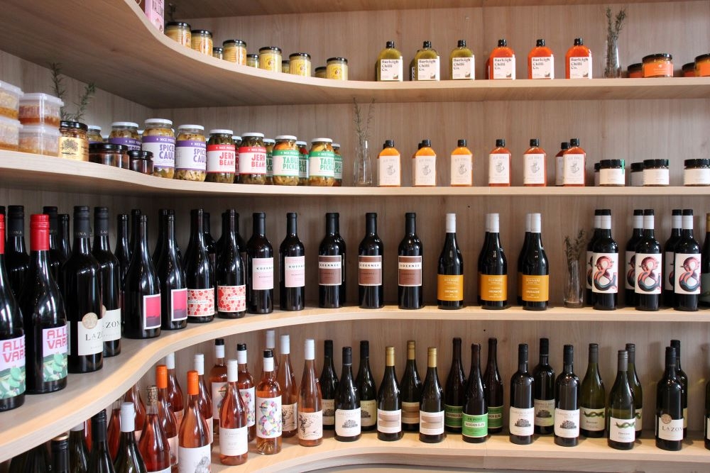 Items on shelves inside Pablo's Pantry, Woolloongabba 