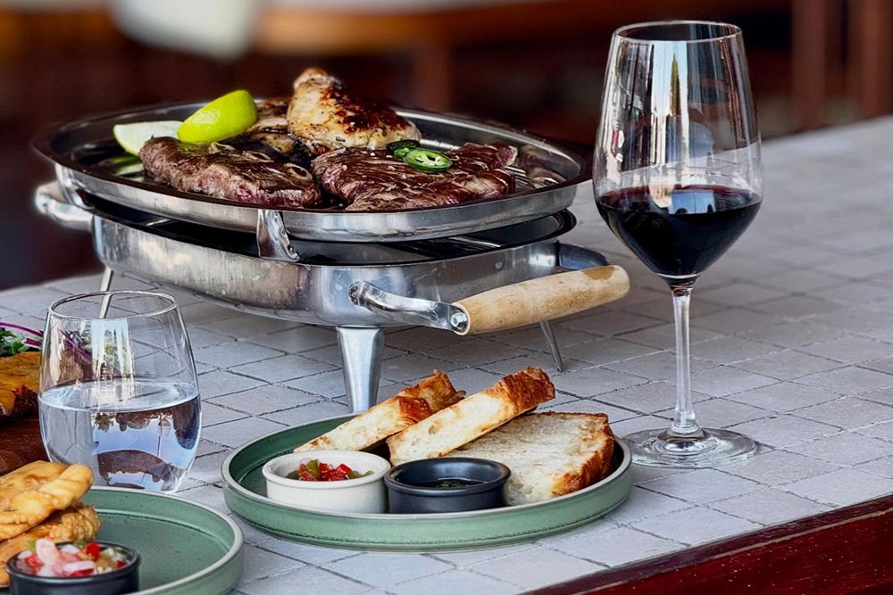 Steak and wine at Pampero