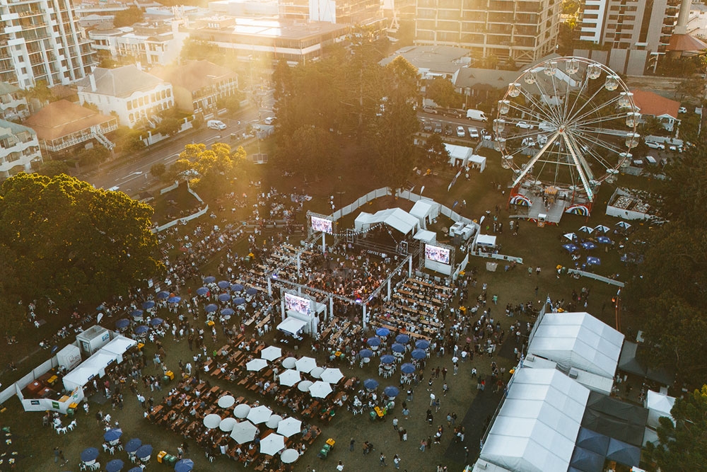 Aerial view of Paniyiri Greek Festival 