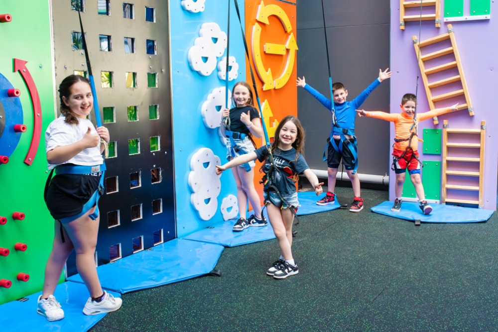Kids rock climbing 
