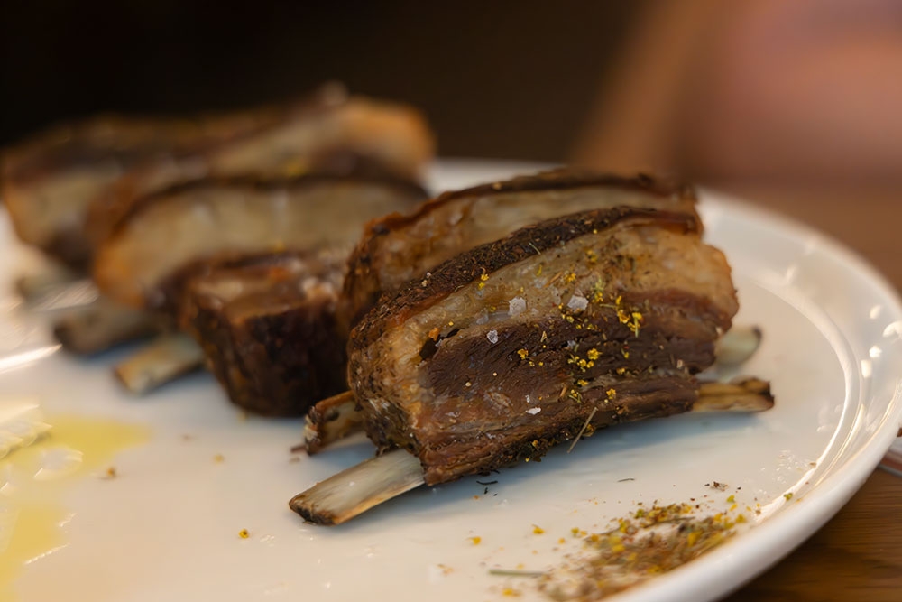 Lamb ribs, Olive Jam, Cucumber at Penelope Bistro 