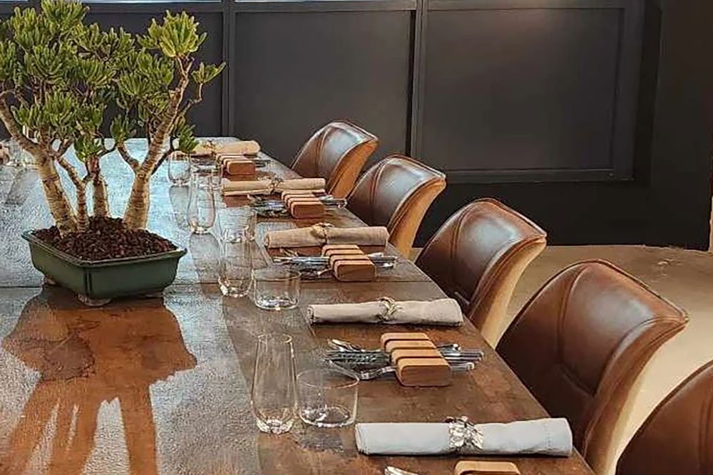 chairs and dining table at Perspective Dining Fortitude Valley