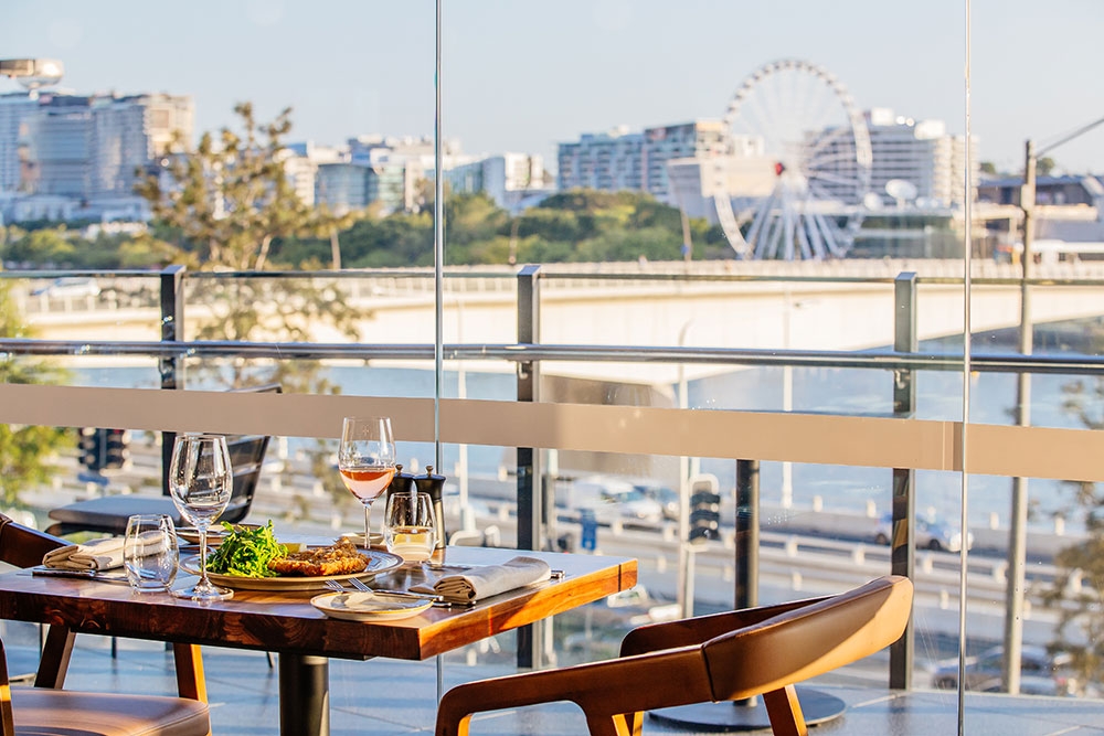 Seating and view at Persone restaurant