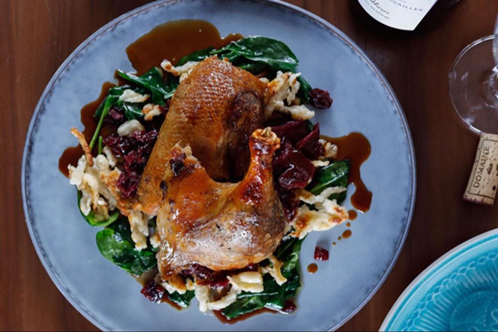 Duck dish on board The Sunlander