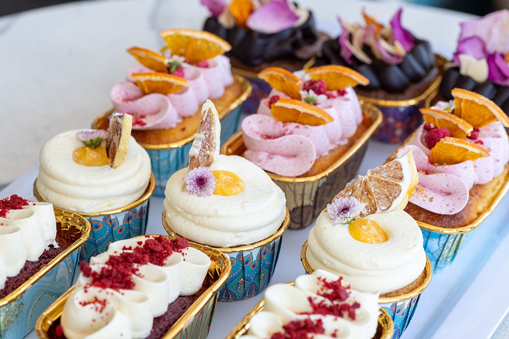 tray of petit cakes Rosalie Gourmet Market catering
