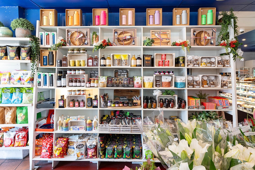 Shelves of wares at Rosalie Gourmet Market