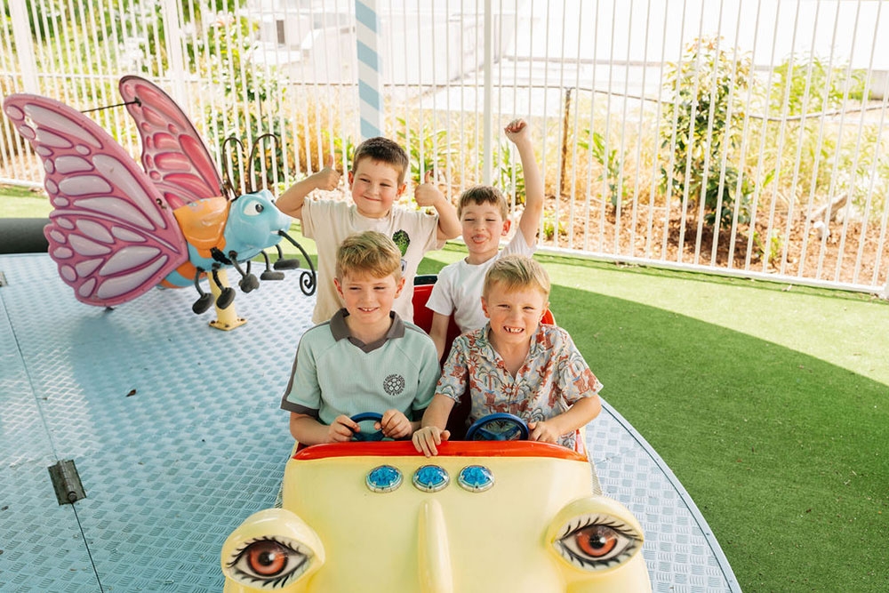 Kids in playground car at Everton Park Hotel