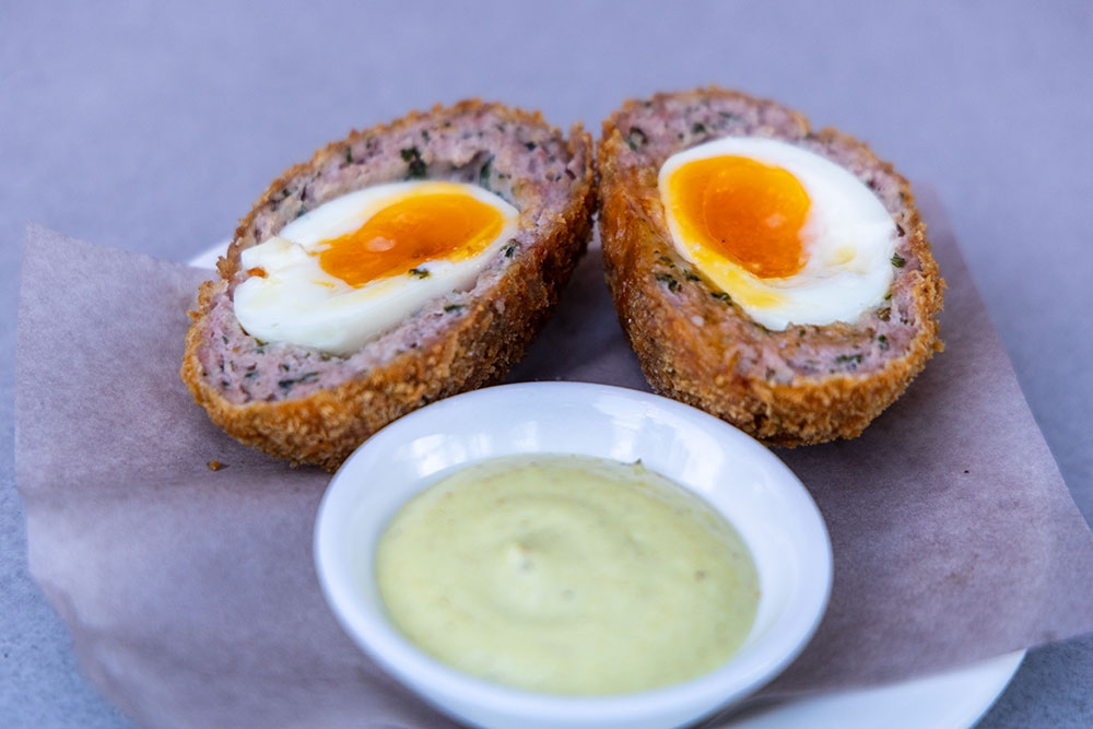 Scotch eggs on a plate at The Rose & Crown South Brisbane