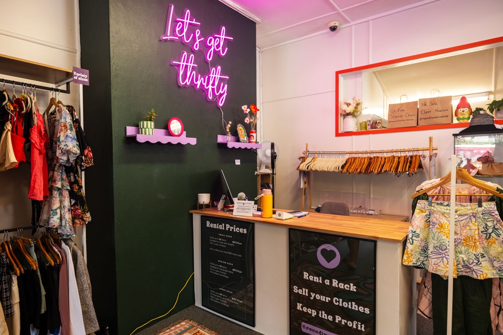 Front counter at Round Two Preloved Clothing Norman Park