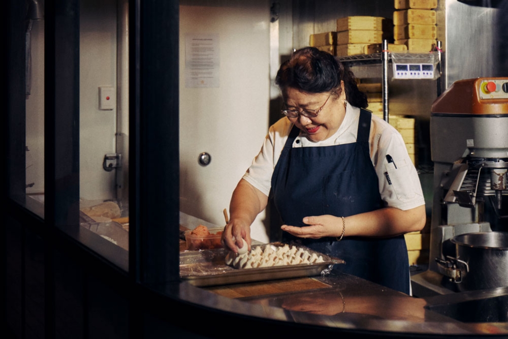 Chef making dumplings