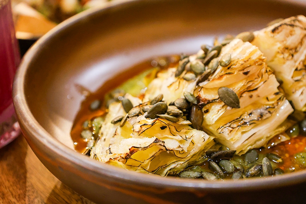 Plate of grilled cabbage 