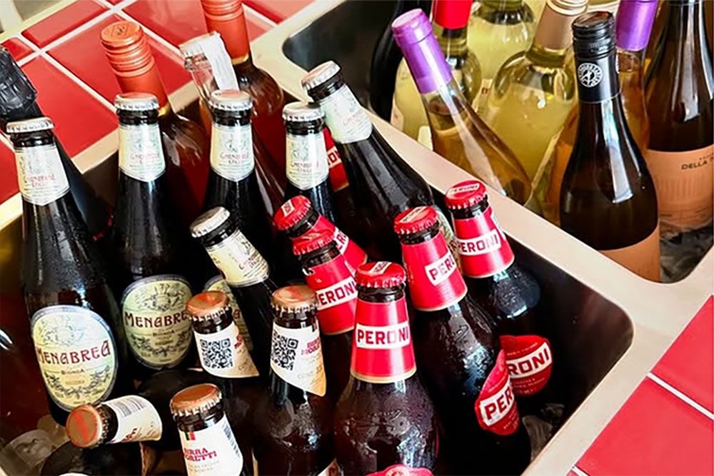 Cases of wine at Olli Italiano