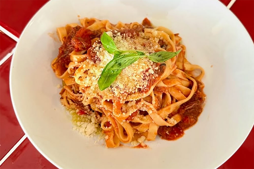 Plate of pasta at Olli Italiano