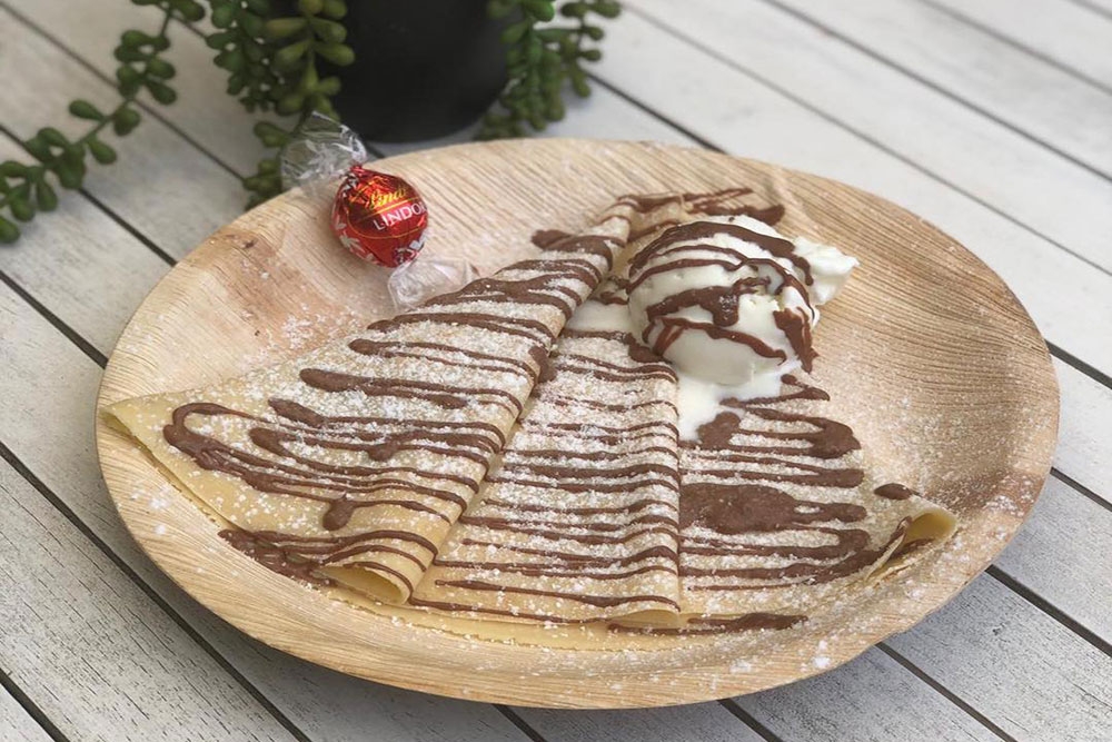 Crepe on plate at The Secret Garden