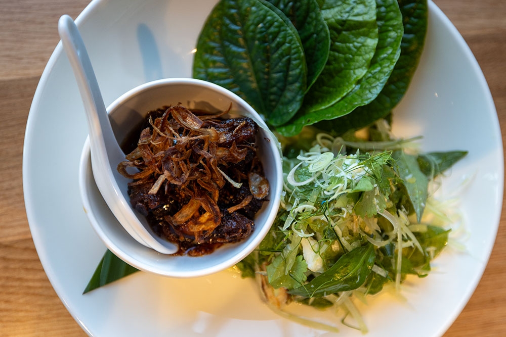 Thai food on a plate at Short Grain Fortitude Valley