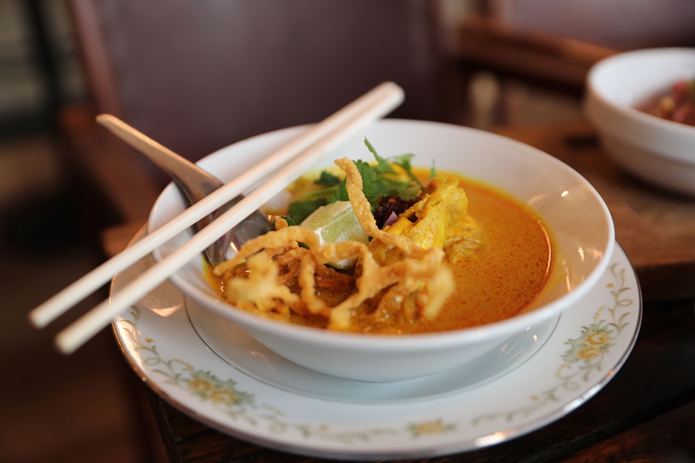 Thai curry dish at So What Stereo 