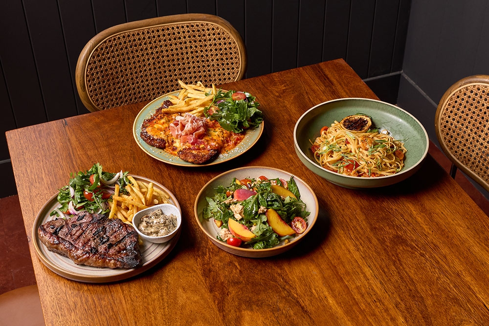 Plate of main dishes at Gas Hound Kitchen & Bar