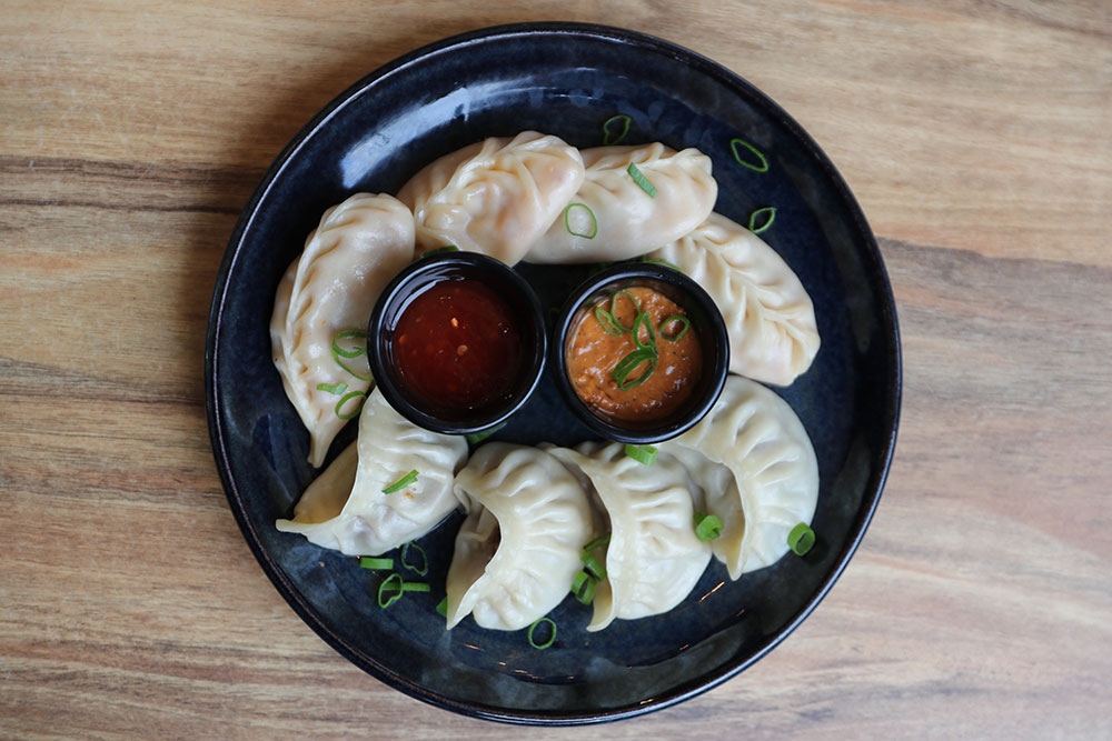 Plate of momo at Sola Cafe Bar Bhutanese Restaurant Paddington