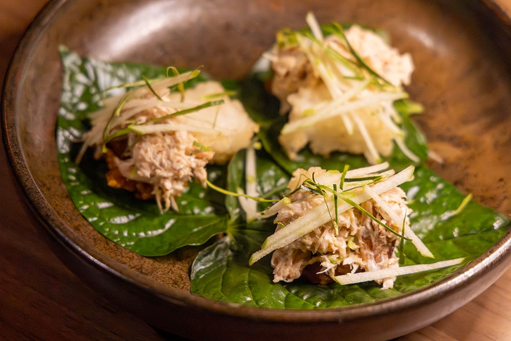 Entree with betel leaves Spice Nightlife