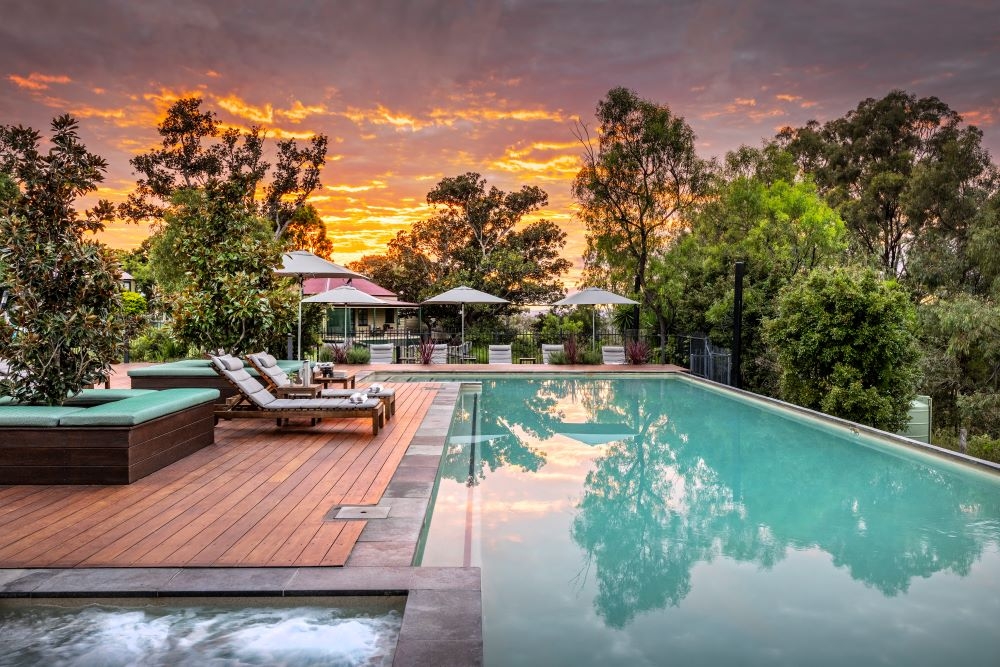 Pool and wooden deck at Spicers Hidden Vale, Grandchester 