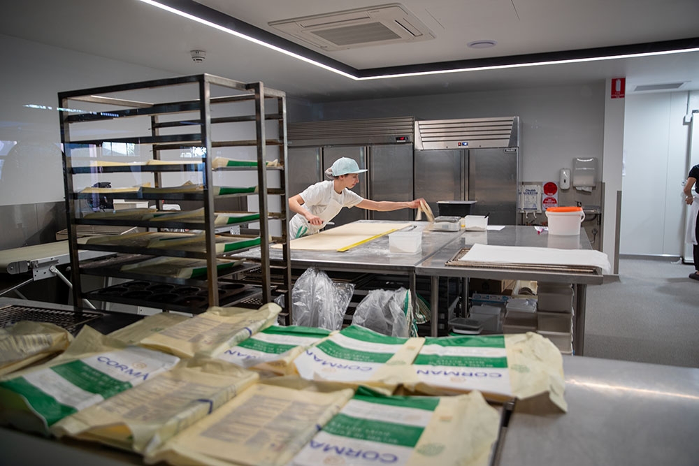 Bakers at work in kitchen Sprout Artisan Bakery Albion