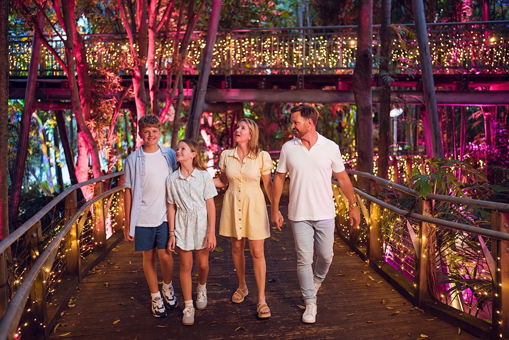 Family at entry the The Enchanted Garden