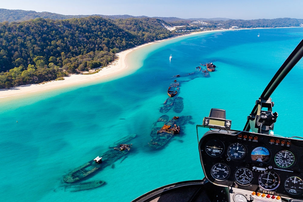 Helicopter ride Tangalooma