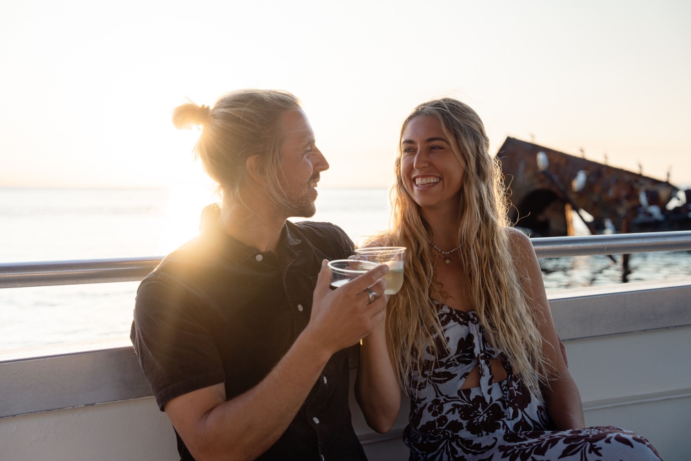 A couple at sunset 
