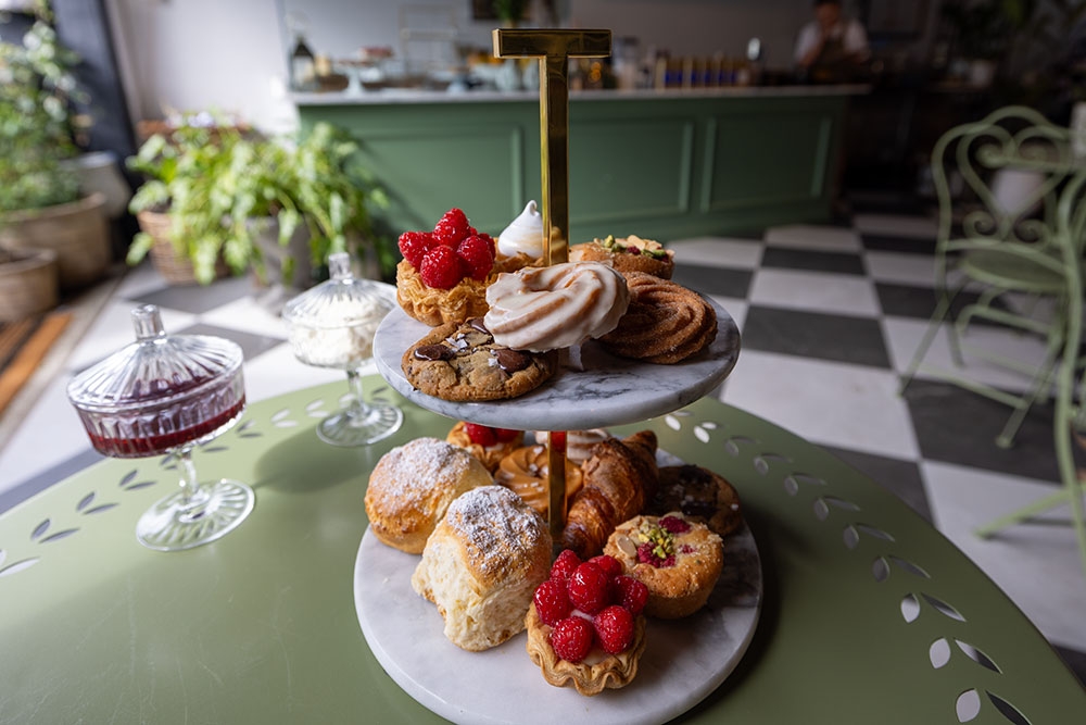 Plates of pastries at Tarte Tea Garden Currumbin