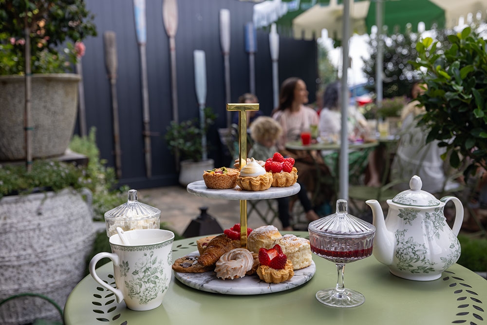 High tea setting at Tarte Tea Garden Currumbin