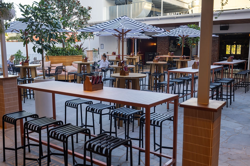 Outdoor terrace bar seating at The Beaumont Fortitude Valley