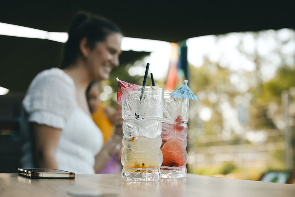 Drinks on the Tiki Bar with bartender at The Jungle Adventure Play
