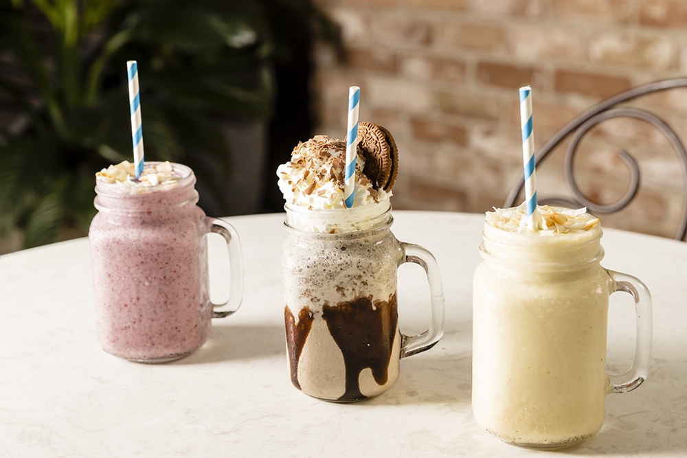 Three jars of sundaes in a line at The Parlor The Glen Hotel Eight Mile Plains