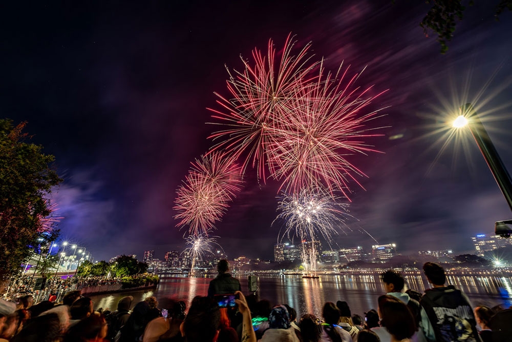 Fireworks view from The Star Brisbane