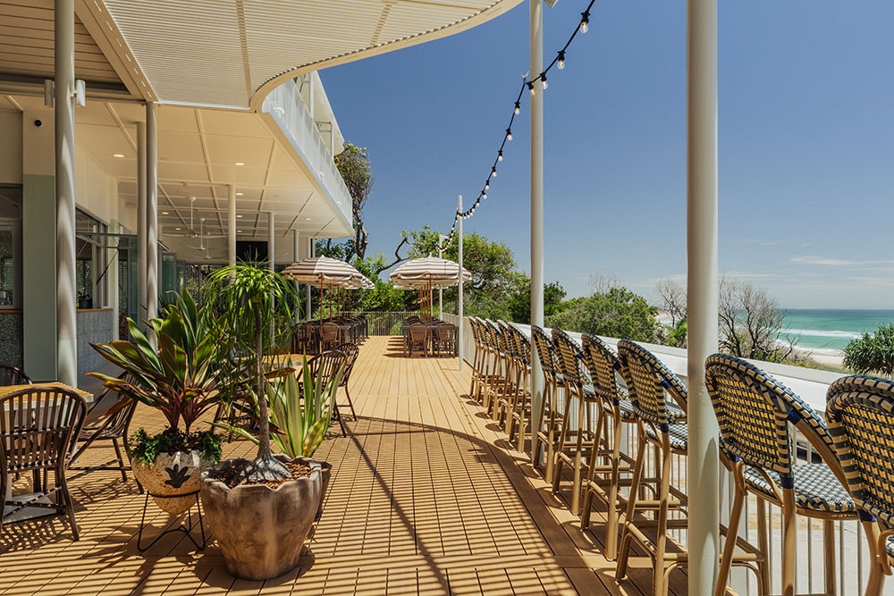 The deck at The Straddie Hotel, North Stradbroke Island