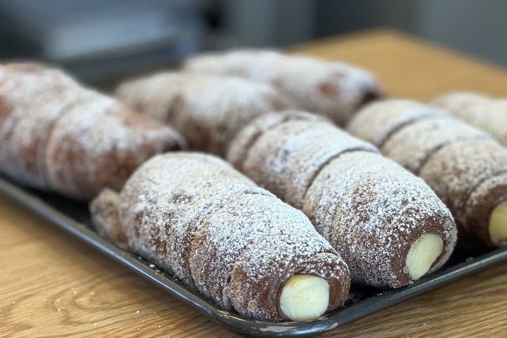Cannoli on a tray at Torrisi’s Delights, Windsor