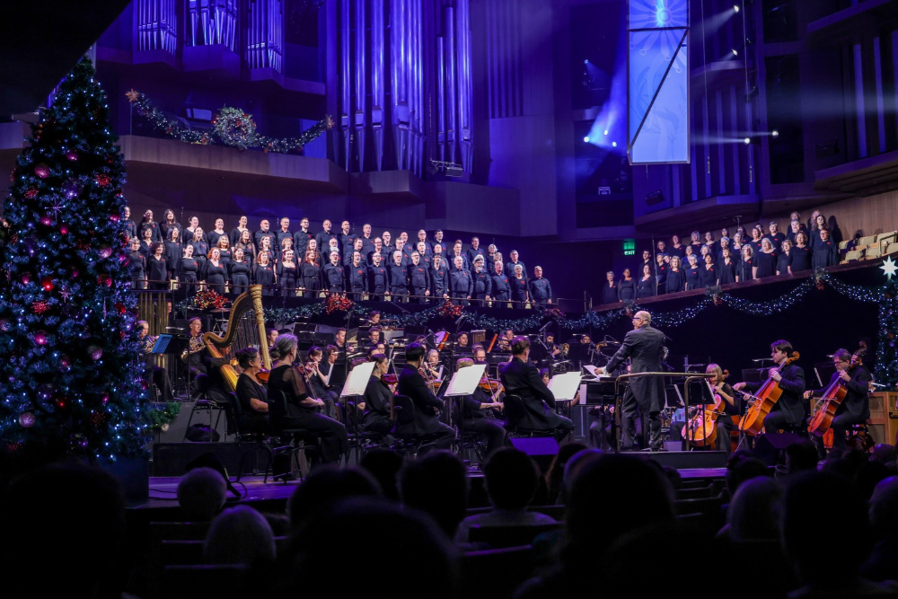 Christmas concert choir with conductor 