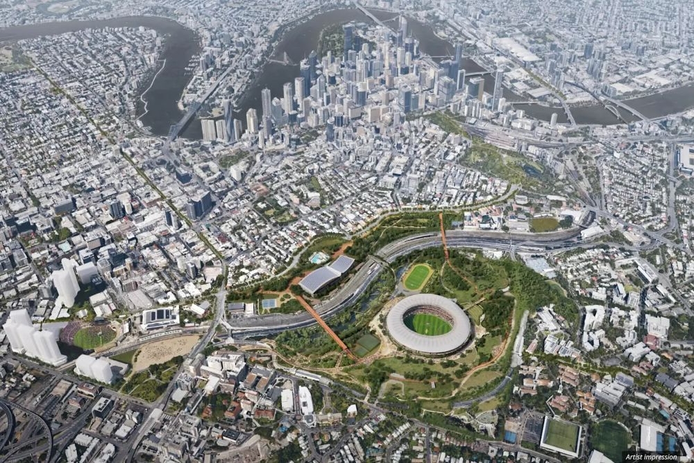 Aerial view of 	Vic Park Masterplan
