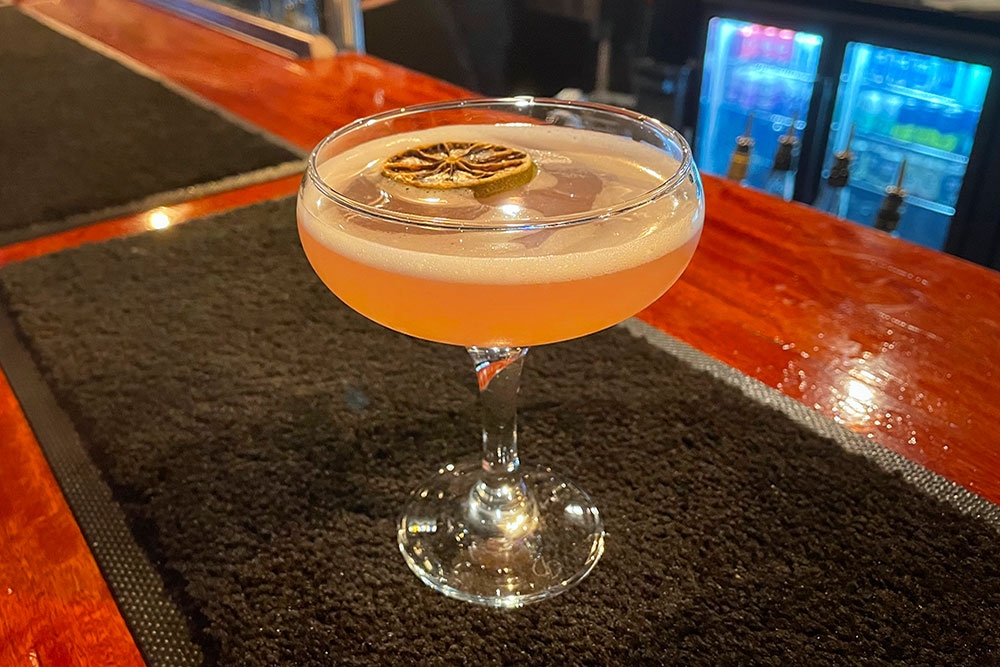 Cocktail on the bar at Warehouse 25 Milton