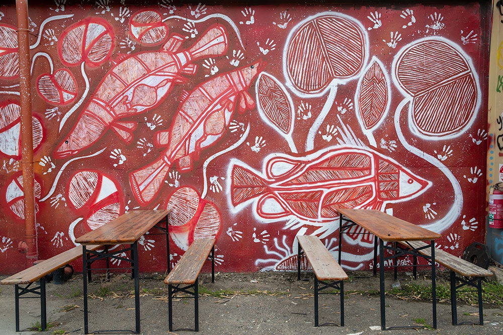 Outdoor Artwork at Warehouse Cafe