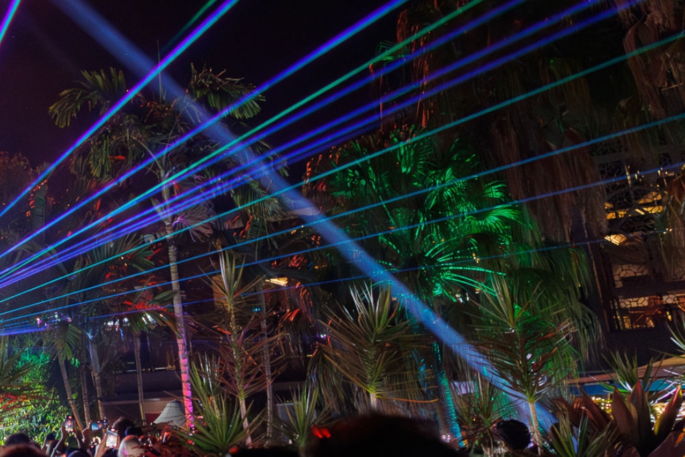 laser light show at Westfield xmas