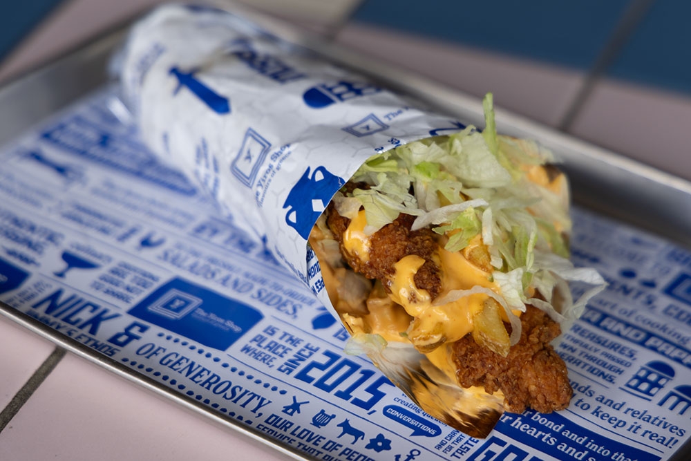 Greek Fried Chicken Yiros at The Yiros Shop