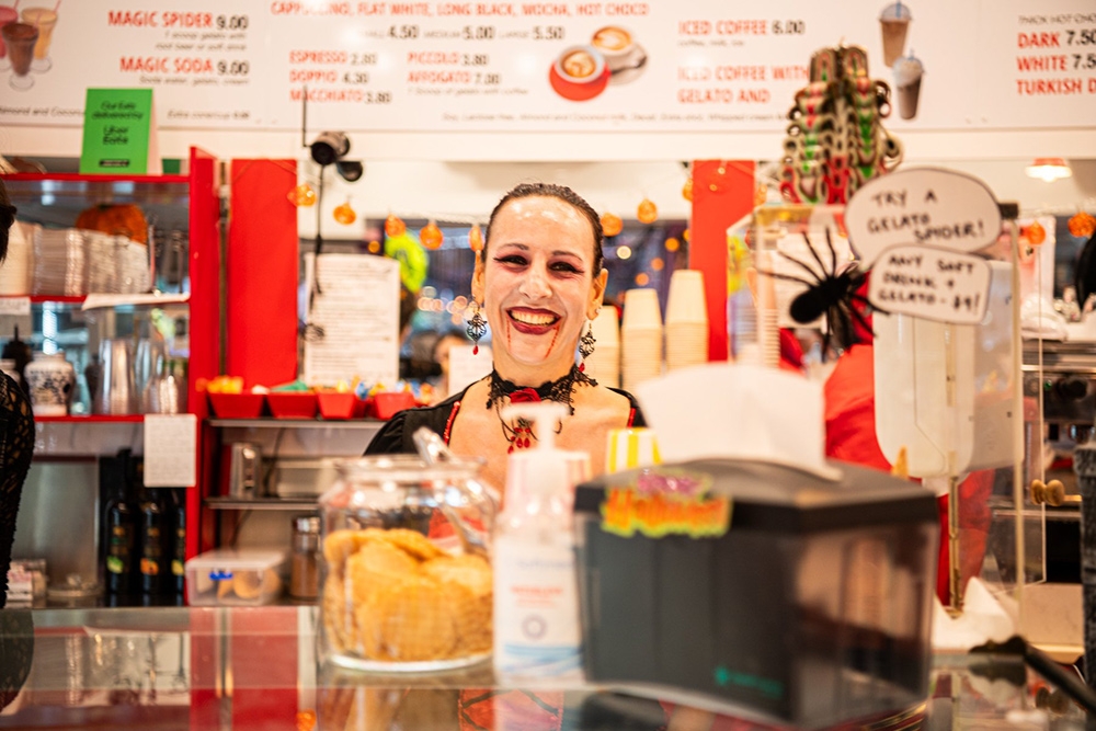Woman with food stall Wynnum