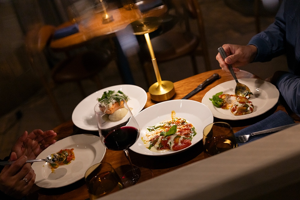 Table of plates of food 