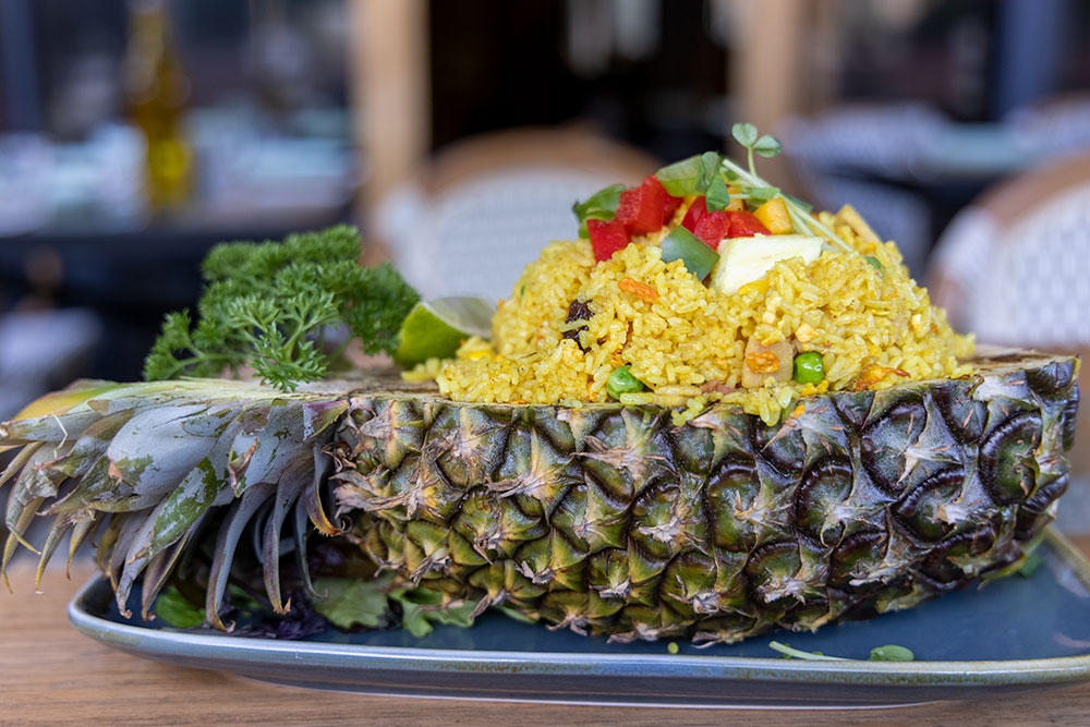 Plate of Thai Pineapple Fried Rice at Boo's Kitchen, Woolloongabba