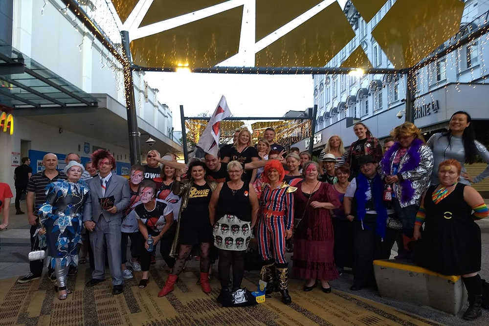 People dressed as David Bowie