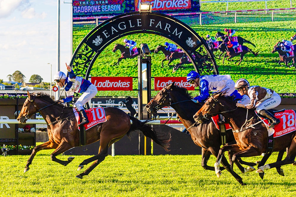 Horses racing