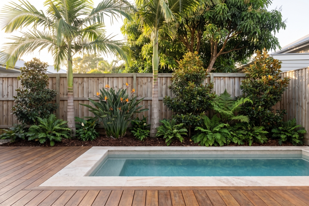 pool with plants 